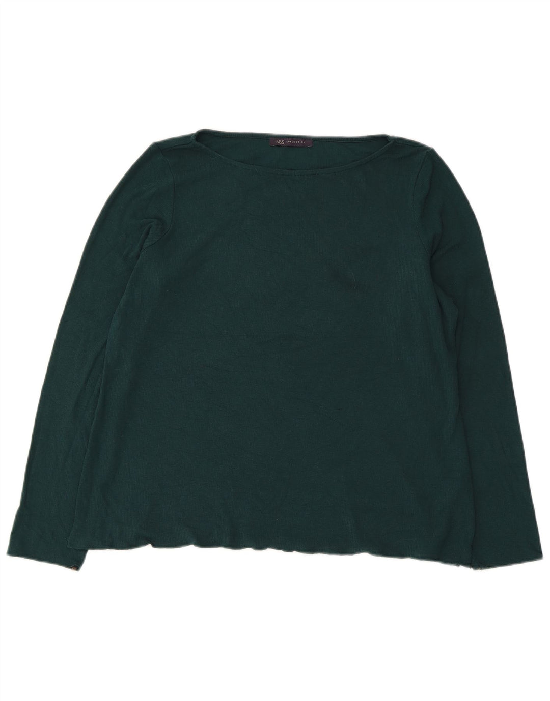 Marks & Spencer Damen Top Langarm UK 18 XL Grün Acryl