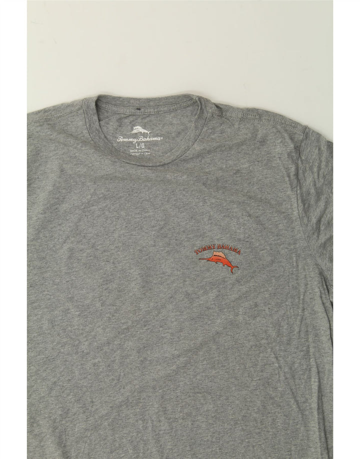 TOMMY BAHAMA Mens Graphic T-Shirt Top Large Grey Cotton Vintage Tommy Bahama and Second-Hand Tommy Bahama from Messina Hembry 