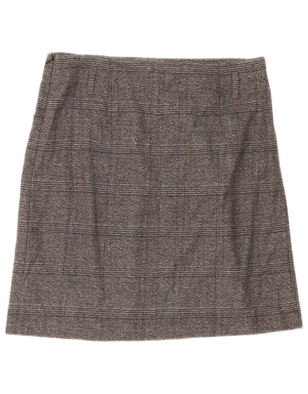 Gerader Damenrock von Zara, mittelgroß, W28, grau kariertes Polyester