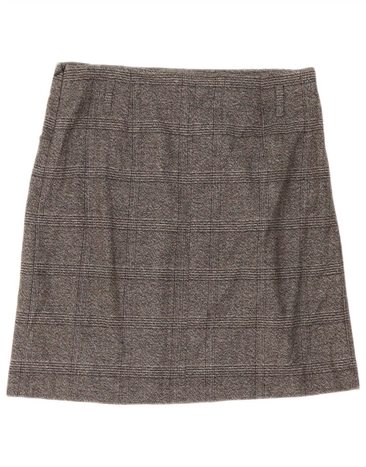 Gerader Damenrock von Zara, mittelgroß, W28, grau kariertes Polyester