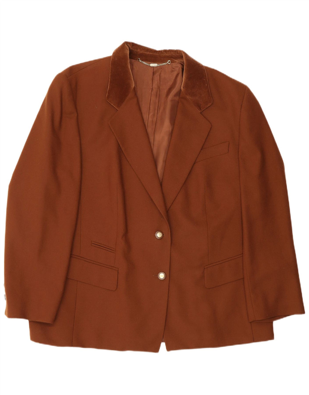 Basler Damen 2-Knopf-Blazerjacke EU 48 2XL Braune Baumwolle