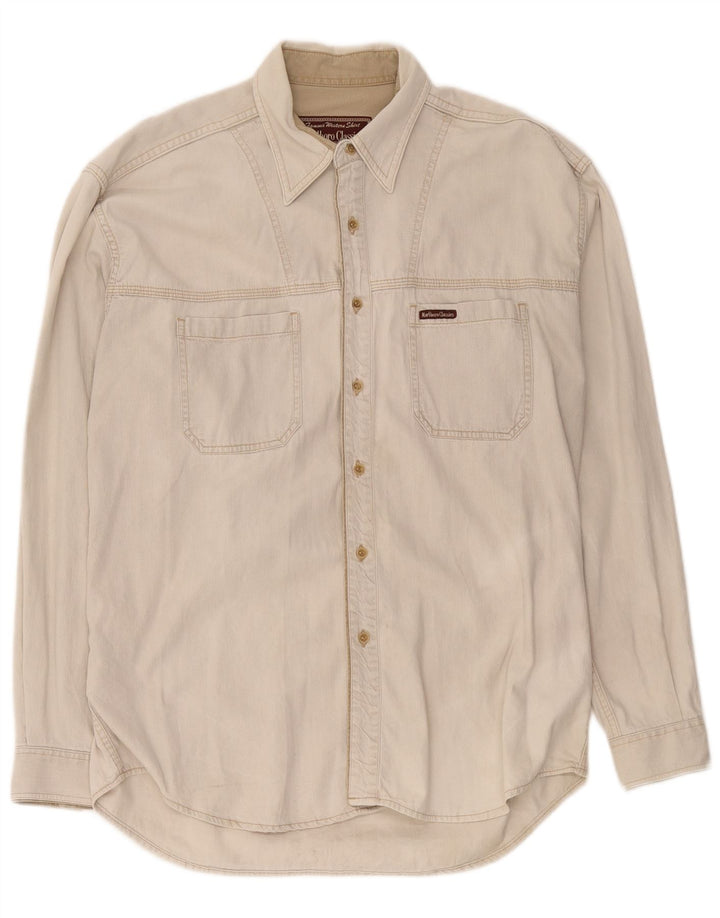 Marlboro Classics Herren-Jeanshemd, Größe L, Beige, Baumwolle