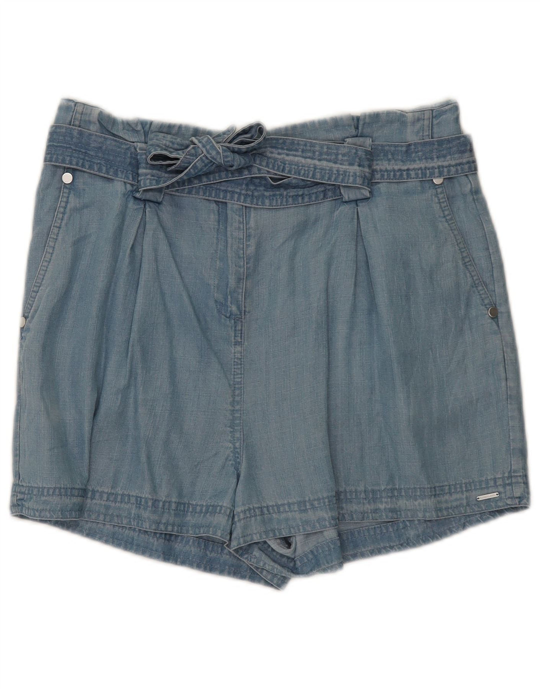 Superdry Damen Chinoshorts UK 10 Small W32 Blau Lyocell