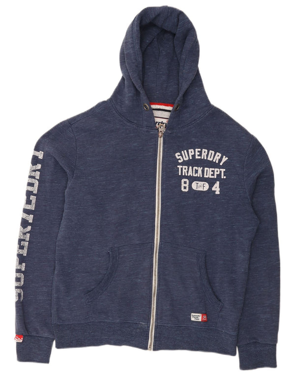 Superdry Herren-Kapuzenpullover mit grafischem Reißverschluss, XL, Marineblau, Baumwolle