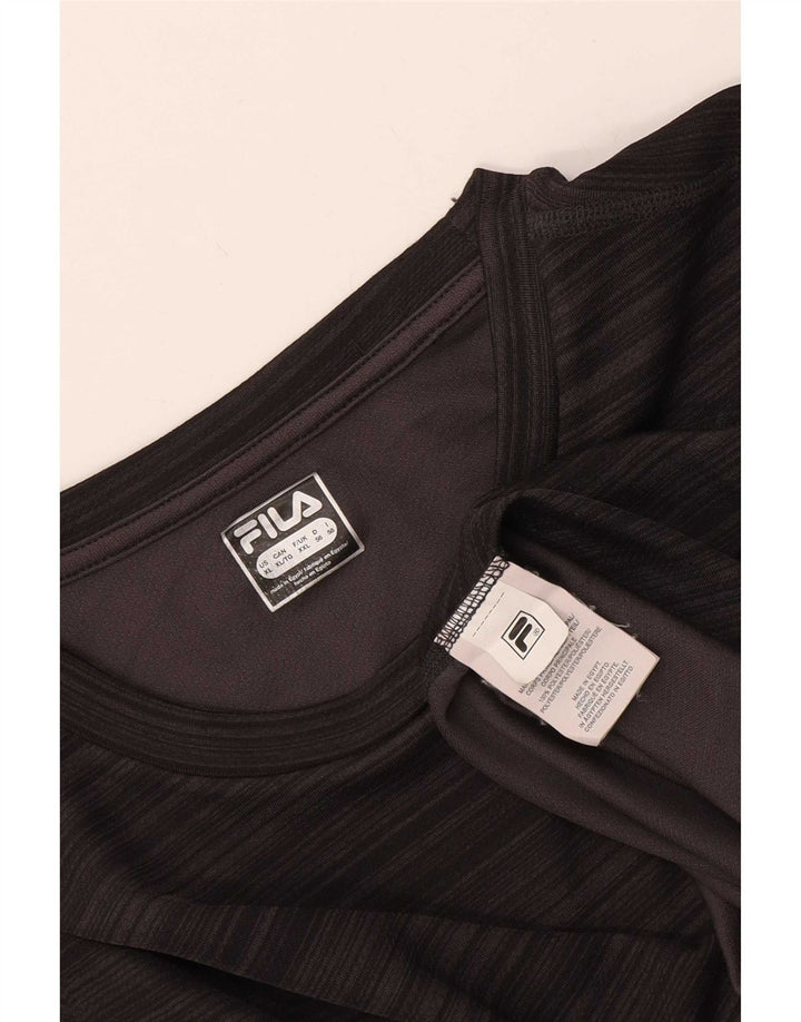 Fila Herren Slim Fit T-Shirt Top 2XL Grau Colourblock Polyester