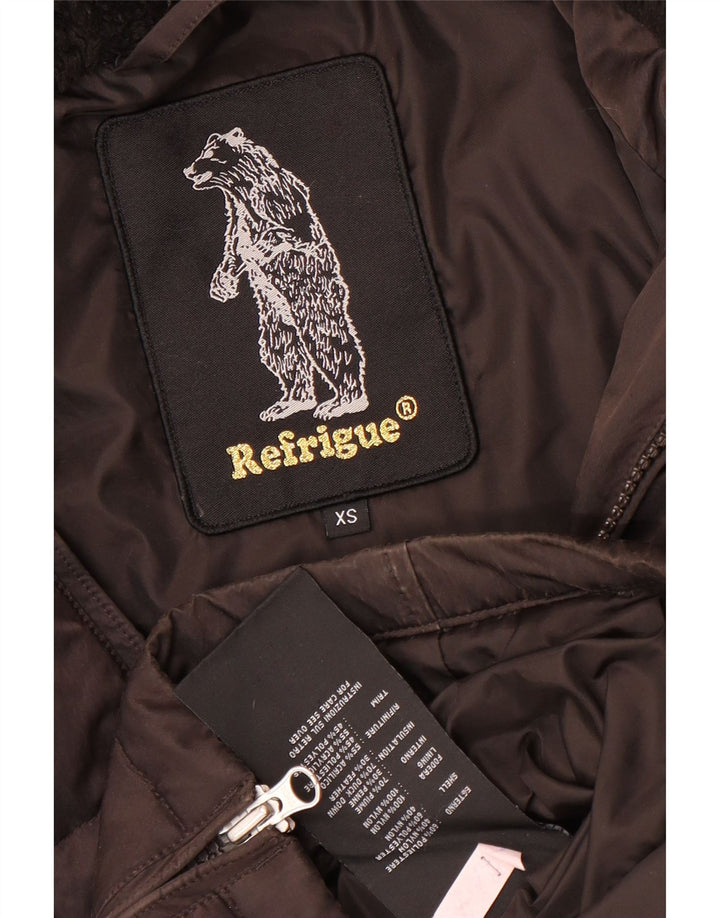 Refrigue Damen-Kapuzen-Übergröße, gepolsterte Jacke, UK 6, XS, Braun, Polyester