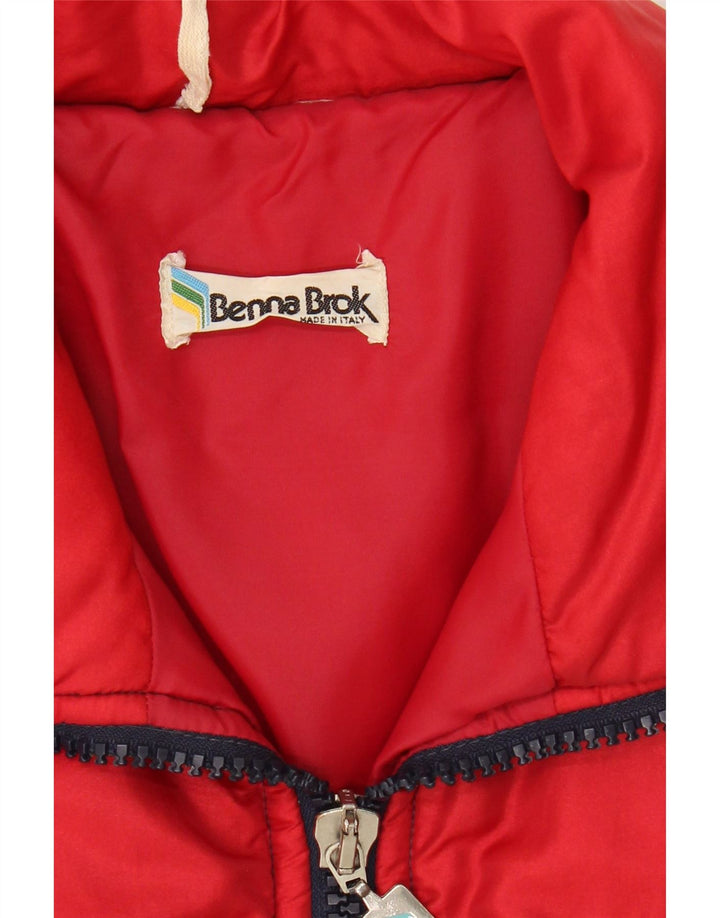 VINTAGE Wattierte Herrenjacke UK 40 Großes mehrfarbiges Colourblock-Polyamid