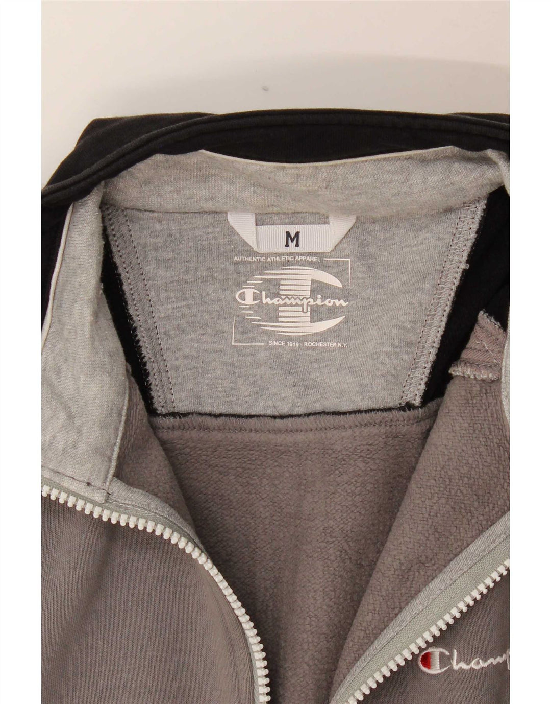 Champion Herren-Trainingsanzug-Oberjacke, Mittelgrau, Farbblock