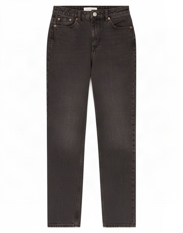 Topshop Damen Tapered Jeans W26 L27 Schwarze Baumwolle