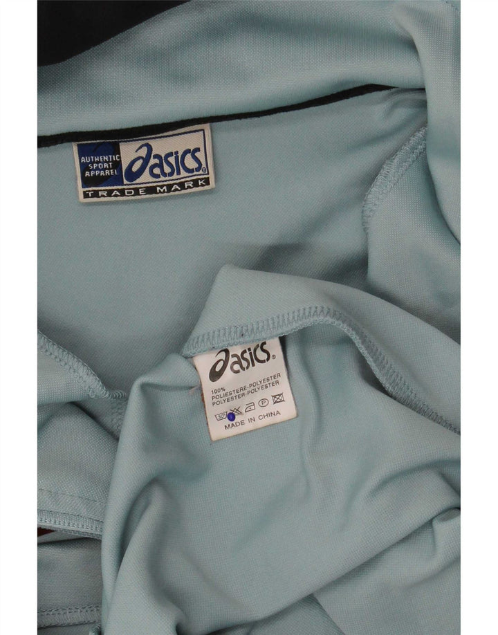 Asics Herren-Trainingsanzug mit Kapuze, Jacke, klein, blau, Farbblock-Polyester