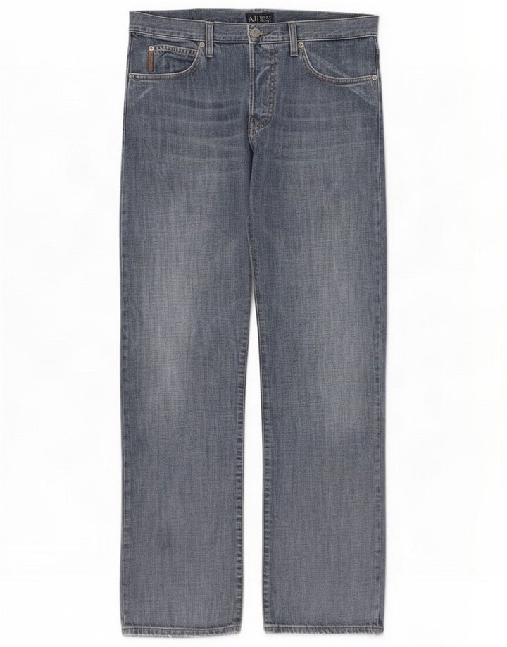 Armani Herren Straight Jeans W36 L33 Blau