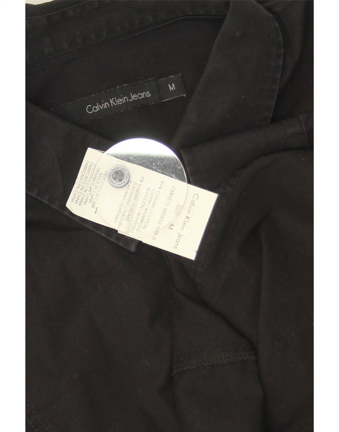 Calvin Klein Jeans Herrenhemd Mittelschwarze Baumwolle