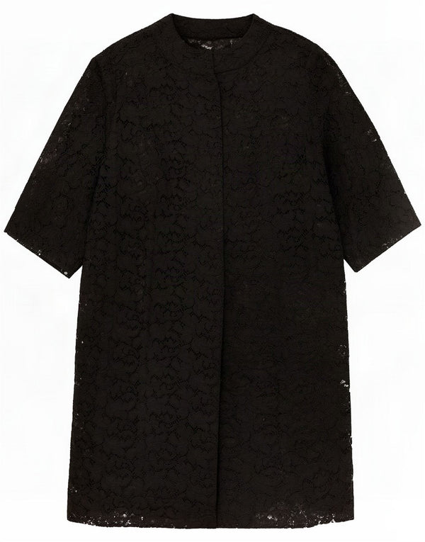 Vintage Damen 3/4-Ärmel Longline Cardigan Top UK 14 Medium Black Floral