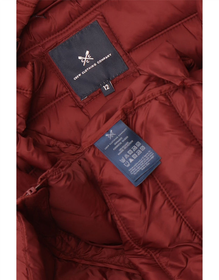 Crew Clothing Wattierte Damenjacke mit Kapuze, UK 12, Mittelbordeauxrot, Polyamid