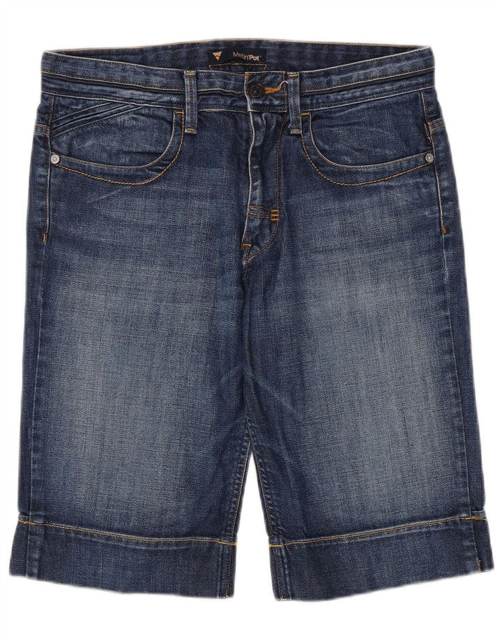 Meltin' Pot Damen Jeansshorts W31 mittelblaue Baumwolle