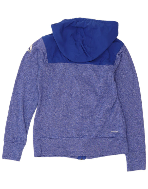 Adidas Damen Zip Hoodie Pullover UK 8/10 Small Blue Flecked Sports