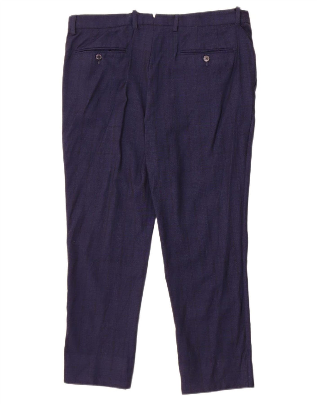 Massimo Dutti Herren-Hose, kurz geschnitten, EU 44, Größe L, W34, L25, Marineblau kariert
