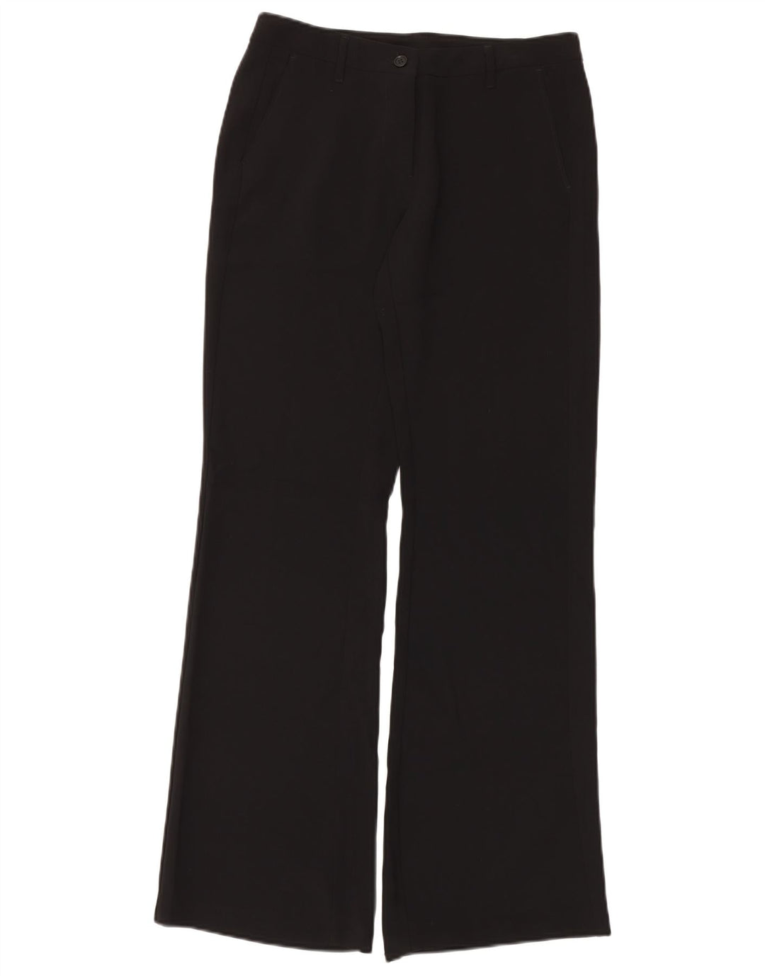 Benetton Damen Bootcut-Hose IT 44 Medium W30 L34 Schwarz Polyester