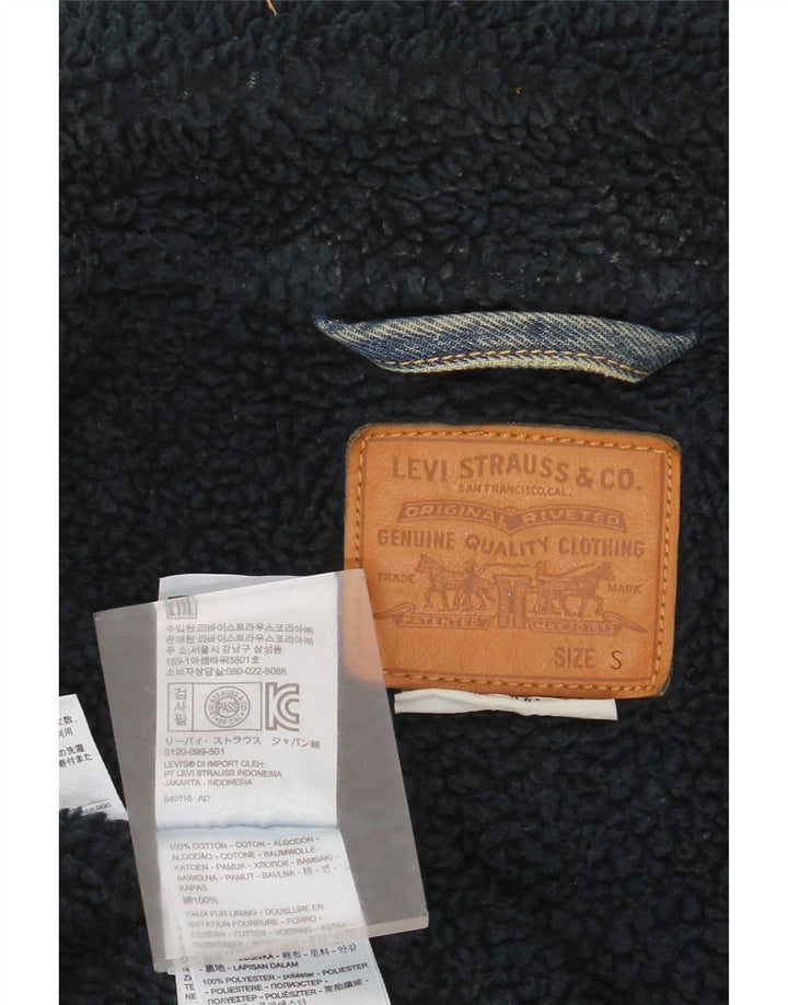 Levi's Herren Sherpa Jeansjacke UK 36 Small Blaue Baumwolle