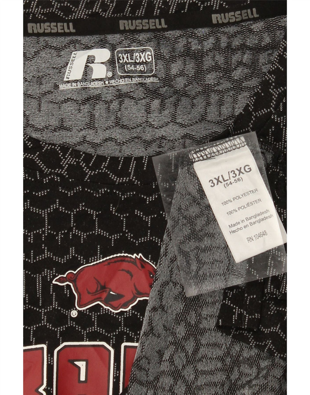 RUSSELL ATHLETIC Herren-T-Shirt mit Grafik, UK 54/56, 3XL, Schwarz