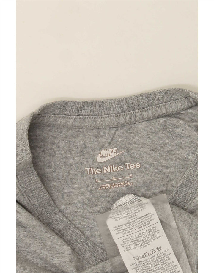 Nike Herren T-Shirt Top Large Grau Baumwolle