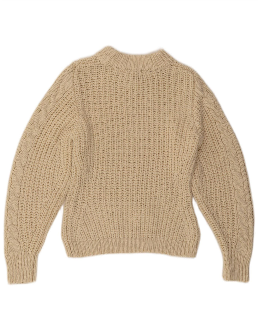 ZARA Damen Crop Rollkragenpullover Pullover UK 14 Medium Beige Polyester