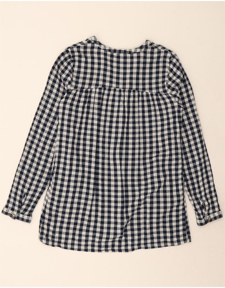 FAT FACE Womens Pullover Shirt UK 8 Small  Navy Blue Gingham Cotton Vintage Fat Face and Second-Hand Fat Face from Messina Hembry 
