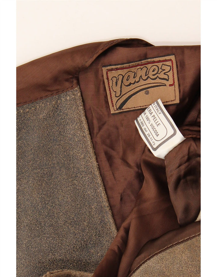 Vintage Herren Wildlederweste Mittelbraunes Leder