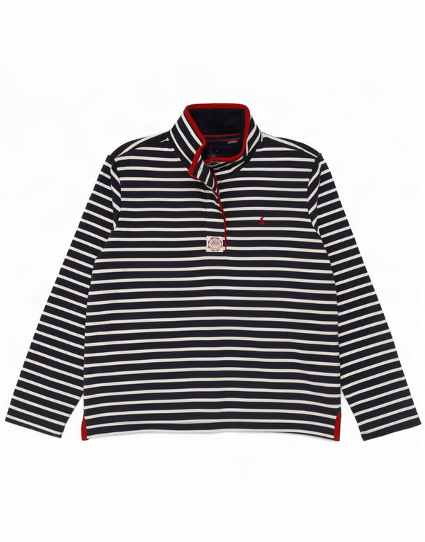 Joules Damen-Sweatshirt mit Reißverschluss am Hals, UK 14, Größe L, Marineblau gestreift