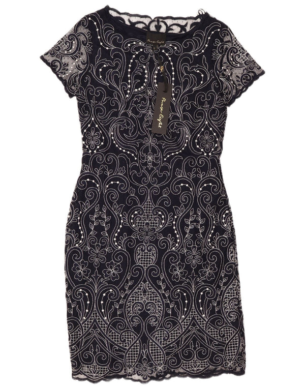 PHASE EIGHT Damen-Etuikleid mit kurzen Ärmeln, Gr. 40, Größe S, Marineblau mit Blumenmuster