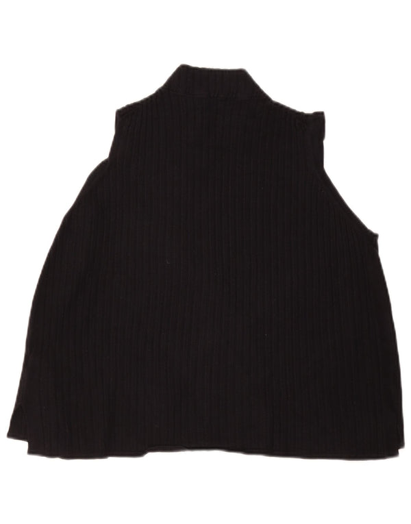 Marks & Spencer Damen Ärmelloses Crop Top UK 20 2XL Schwarze Viskose