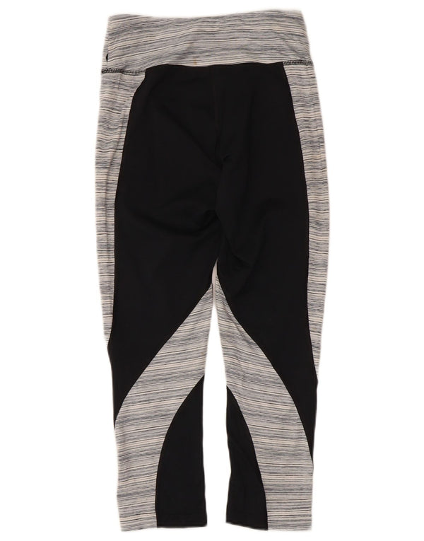 Champion Damen Capri-Leggings UK 4 XS Schwarzer Nadelstreifen
