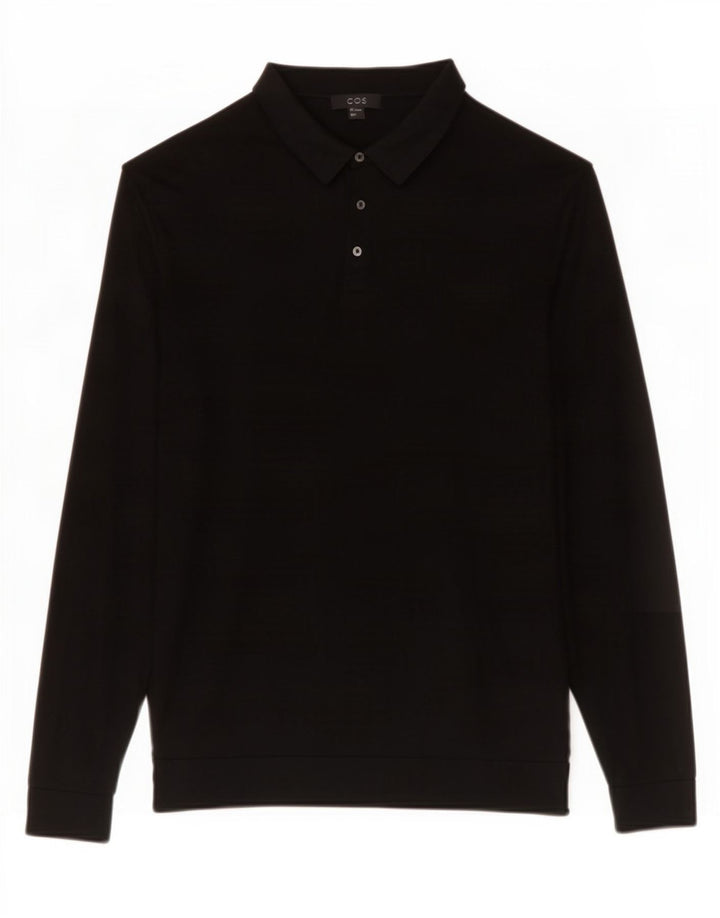 Cos Herren-Pullover mit Rollkragen, groß, aus schwarzer Seide