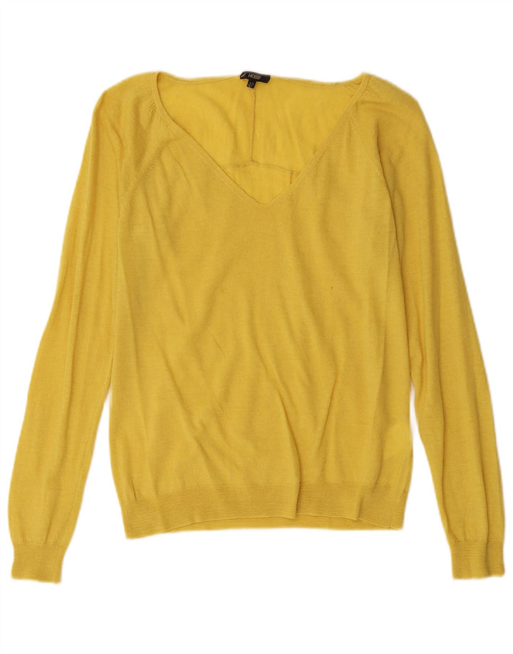 Hobbs Damen-Pullover mit V-Ausschnitt, UK 12, mittelgelbe Wolle