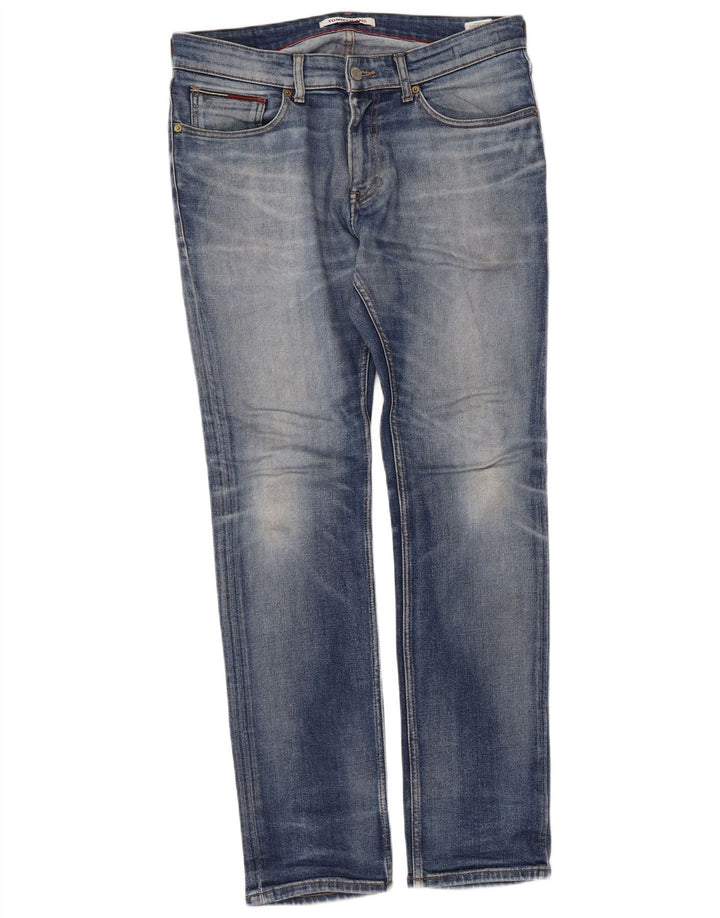 Tommy Hilfiger Herren Slim Jeans W32 L32 Blaue Baumwolle