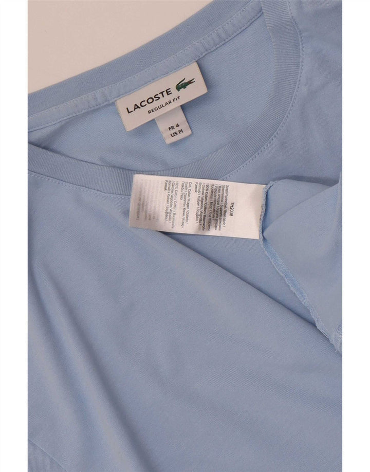 Lacoste Herren-T-Shirt mit normaler Passform, Größe 4, mittelblaue Baumwolle