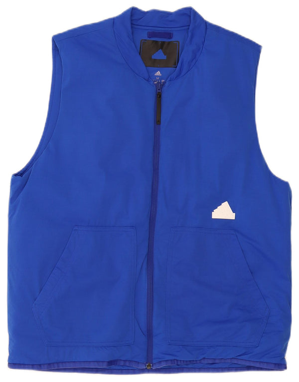 Adidas Herren Weste UK 38 Mittelblaues Colourblock-Polyamid
