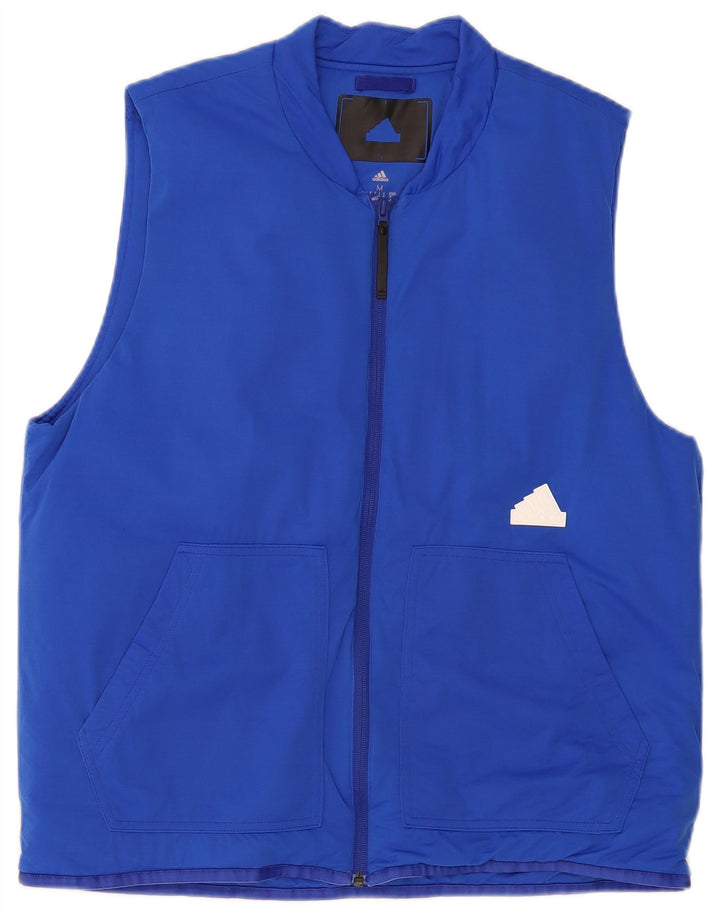 Adidas Herren Weste UK 38 Mittelblaues Colourblock-Polyamid