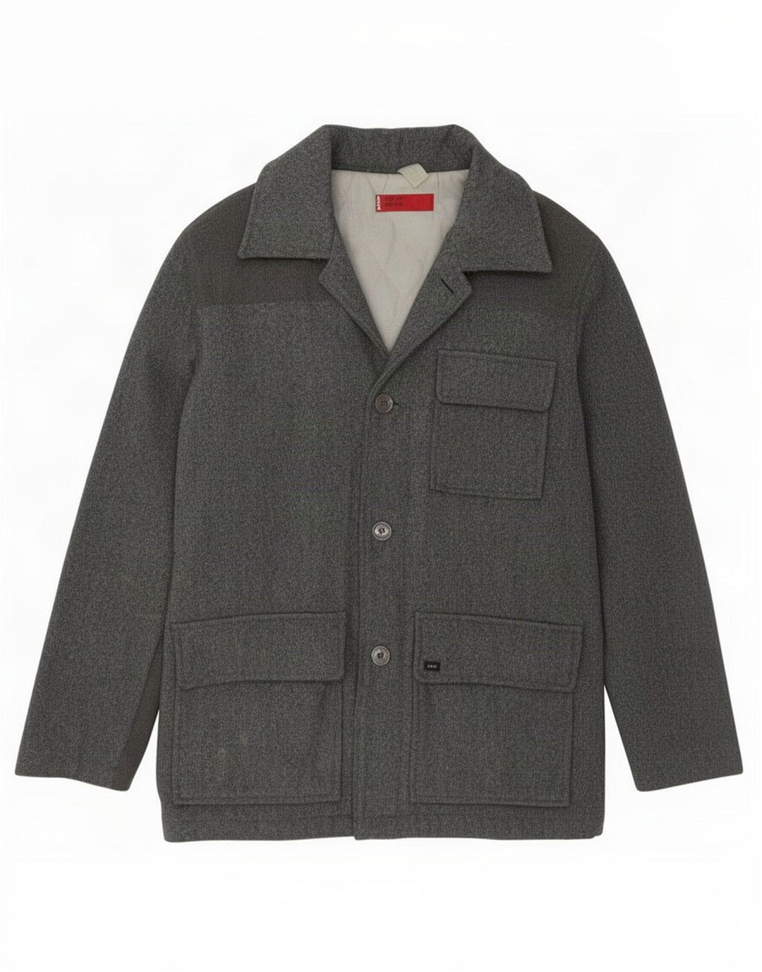 Levi's Herren-Windbreaker-Mantel mit 3 Knöpfen, UK 38, mittelgraue Wolle
