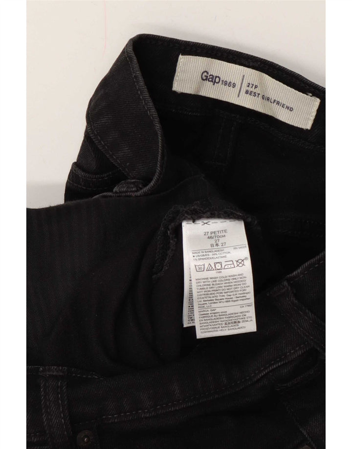 Gap Damen Girlfriend-Cropped-Jeans W27 L23 Schwarze Baumwolle