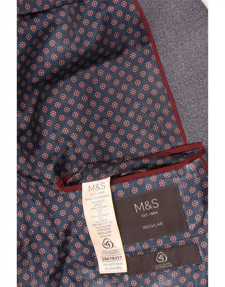 Marks & Spencer Herren-Blazer mit 2 Knöpfen, reguläre Passform, UK 46, XL, Marineblau