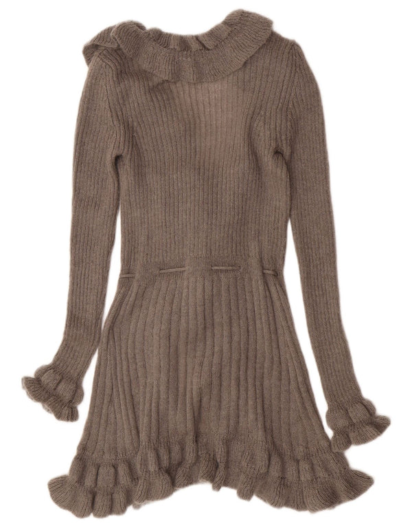 Northland Langer Damen-Cardigan mit Rüschen vorne, Gr. 8, Grau