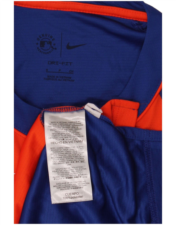 Nike Herren New York Mets T-Shirt Top Small Orange Colourblock Polyester