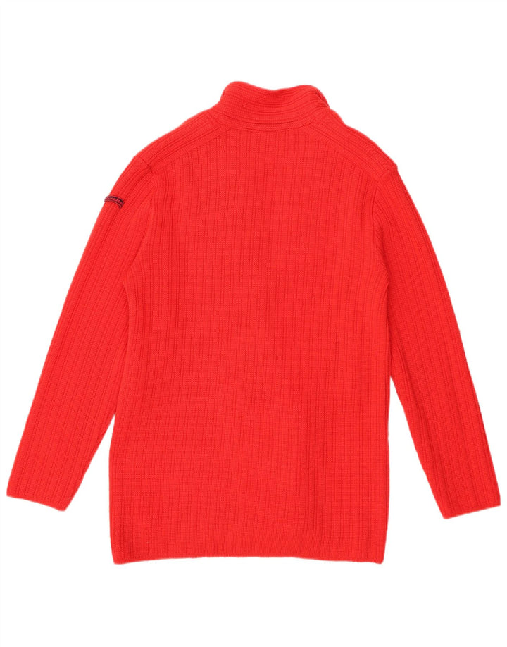 Vintage Damen Cardigan Pullover US 6 Mittelrote Schurwolle