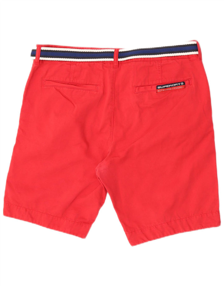 Superdry Herren Chinoshorts XL W36 Rote Baumwolle
