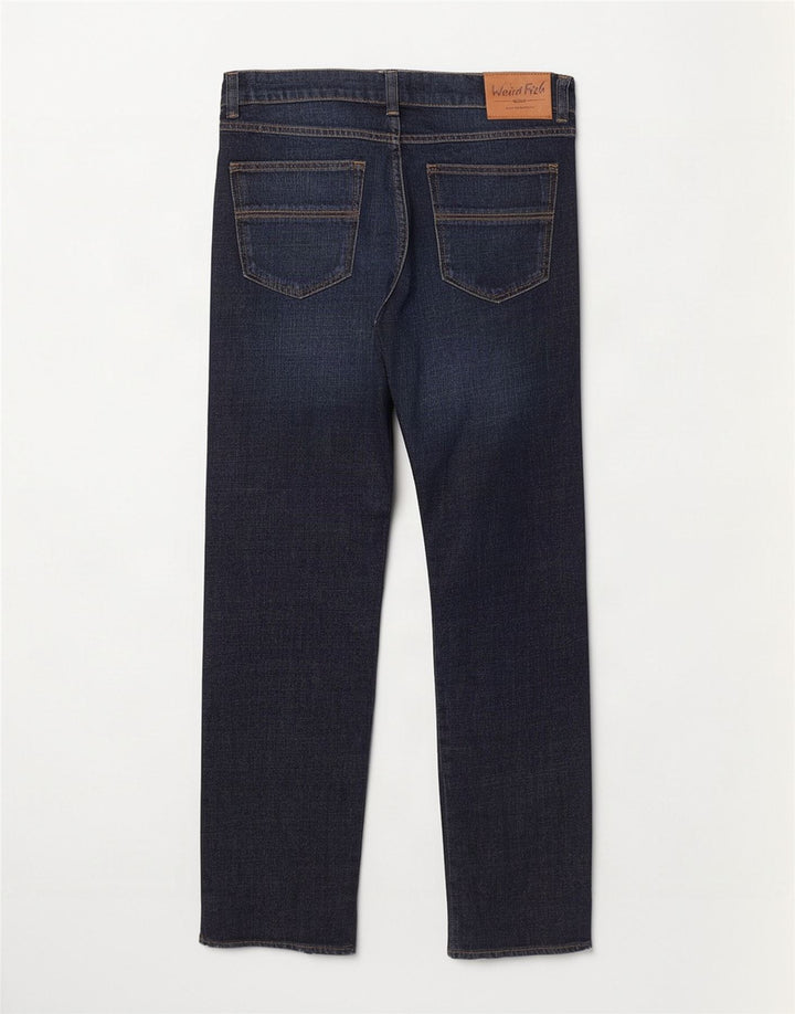 Weird Fish Damen Straight Jeans W36 L28 Marineblaue Baumwolle