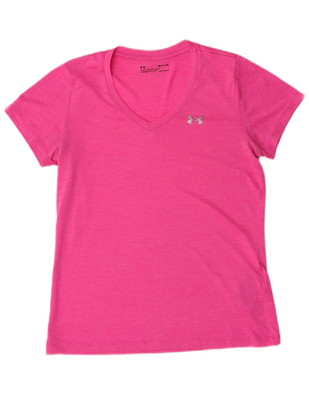 UNDER ARMOUR Damen Heat Gear T-Shirt Top UK 10 Small Pink Polyester