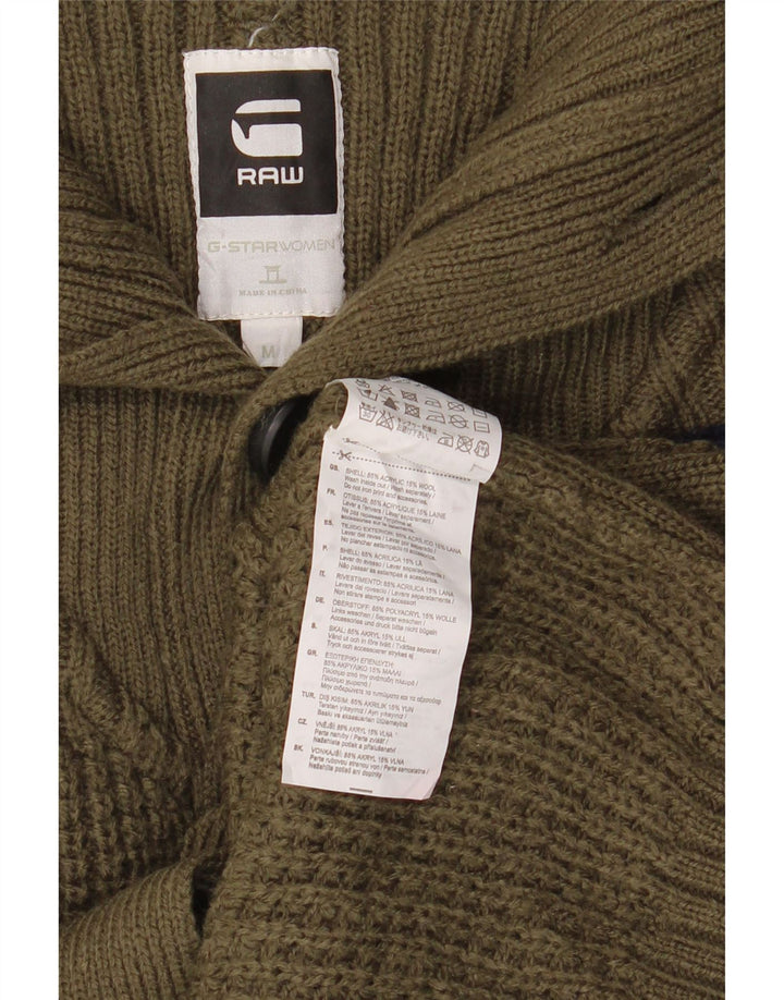 G-Star Damen Strickjacke UK 12 Medium Khaki Acryl