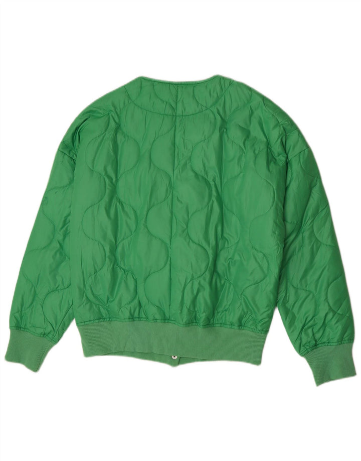 Vintage Damen Bomberjacke UK 14 Mittelgrün