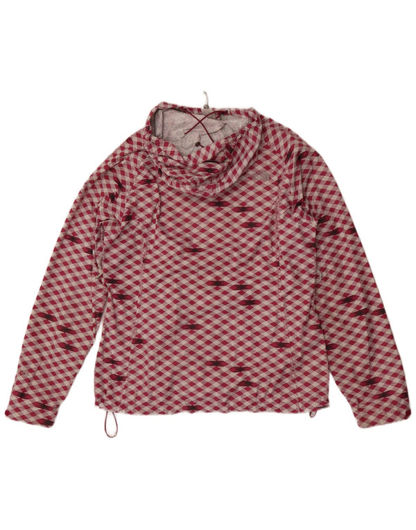 The North Face Damen-Regenjacke mit Kapuze, UK 16, großes rotes geometrisches Nylon